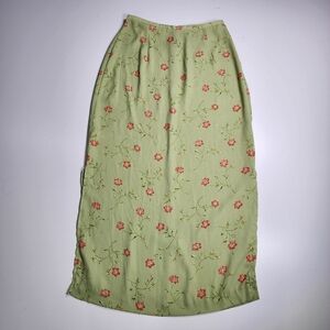 Vintage Kathie Lee Sage Floral Maxi Skirt - Size 8 - Cottagecore Romantic